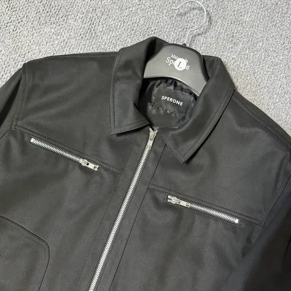 [BUNJANG] Sperone Solid Suede Zipper Jacket (Black) / [L] 스페로네 솔리드 스웨이드 지퍼 자켓(블랙)