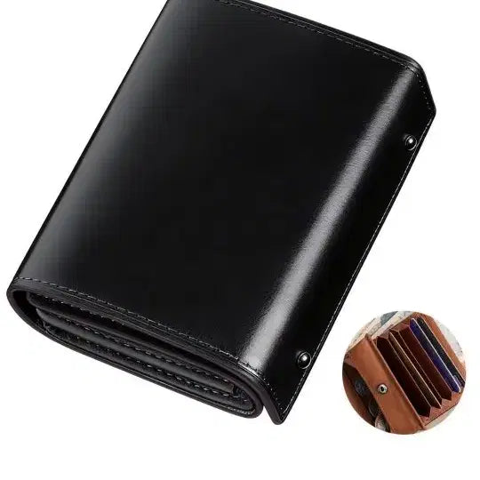 [BUNJANG] Genuine Leather Men's Bifold Wallet Black RFID Blocking New / 천연가죽  남성 반지갑 블랙 RFID 차단 새제품