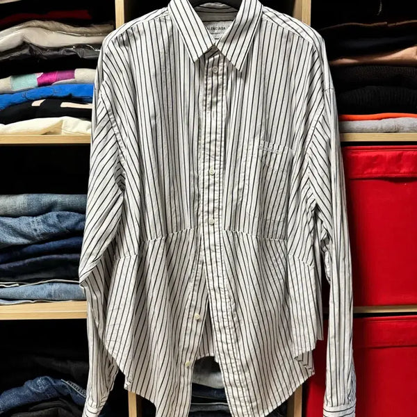 [BUNJANG] Balenciaga Swing Stripe Shirt Size 34 / 발렌시아가 스윙 스트라이프 셔츠 34사이즈