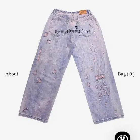 [BUNJANG] Mysterious Hotel Real Damage Jeans Size 1 / 미스테리어스호텔 리얼 데미지 진 1사이즈