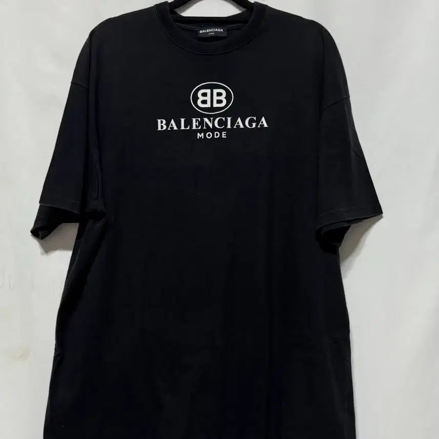 [BUNJANG] Balenciaga BB Logo Short Sleeve T-Shirt / M 발렌시아가 BB 로고 반팔티