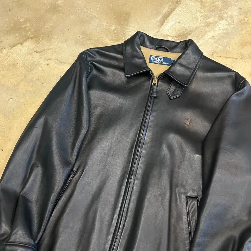 [BUNJANG] Polo Ralph Lauren Black Leather Jacket (Size M) / M 폴로랄프로렌 블랙 레더 자켓