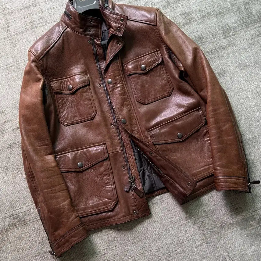 [BUNJANG] Coach Signature 4-Pocket Lambskin Rider Leather Jacket / 코치 시그니처 최고가 4 pocket 램스킨 라이더 가죽 자켓