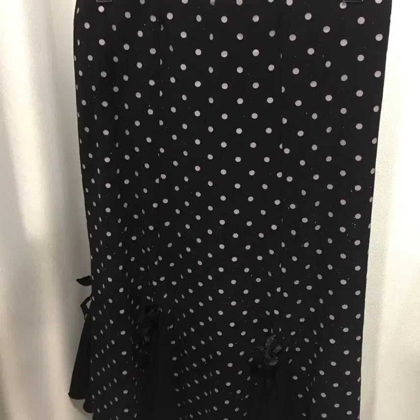 [BUNJANG] Vintage Black Polka Dot Ribbon Mini Skirt / 빈티지 블랙 도트 땡땡이 리본 스커트 치마 모리걸히피y2k갸루