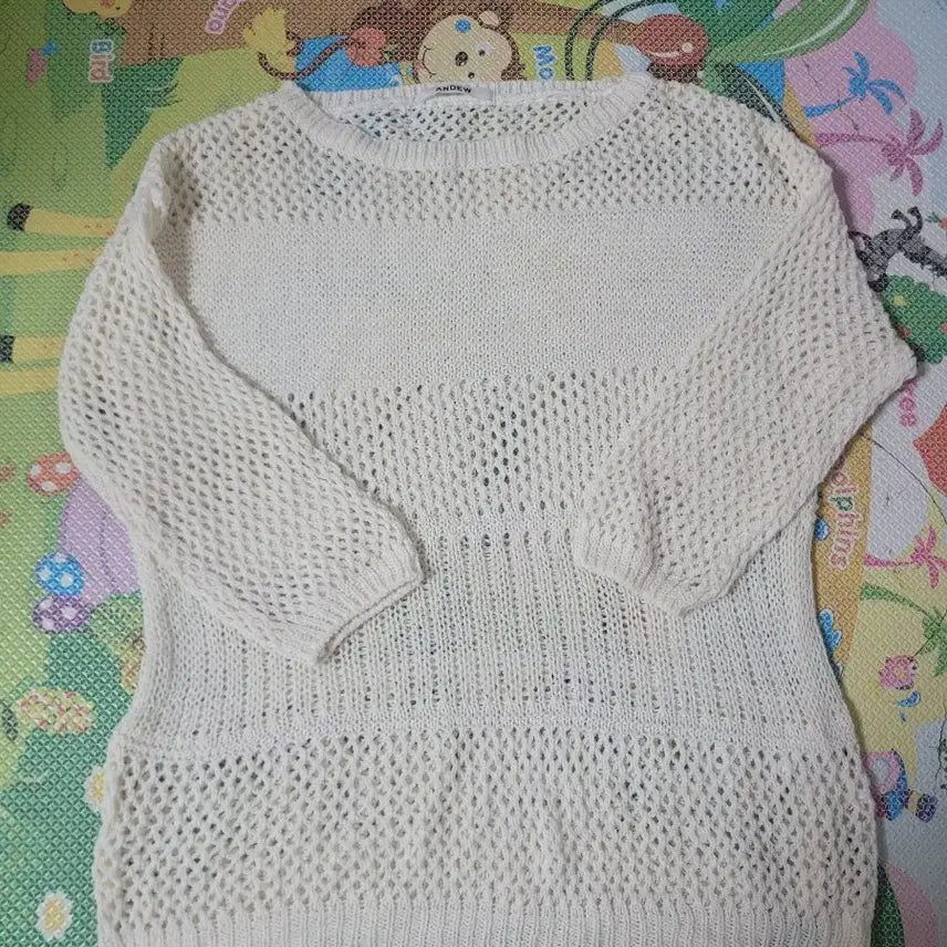 [BUNJANG] ANDEW Ivory Mesh Knit Sweater / 앤듀 아이보리 그믈 니트