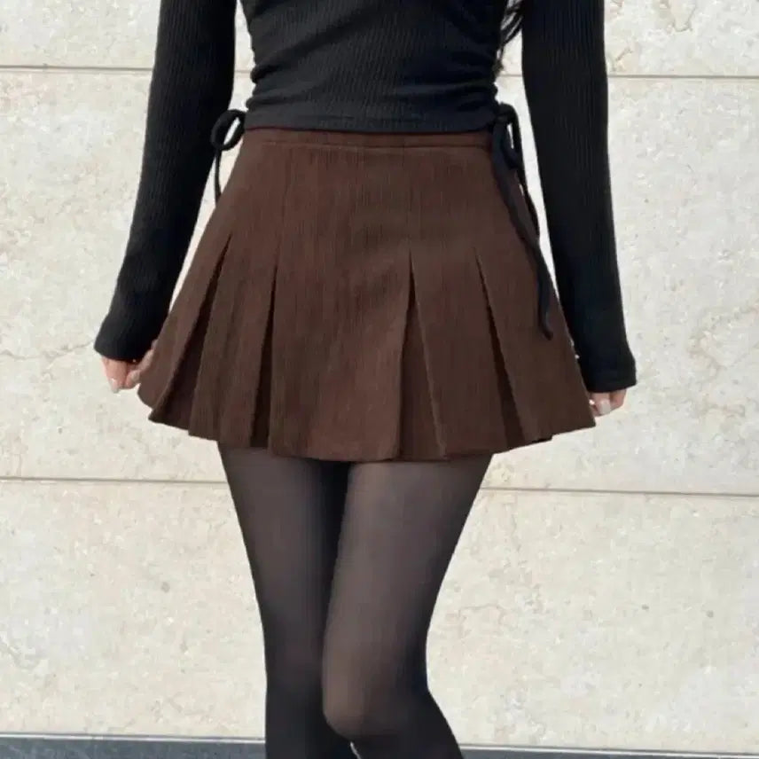 [BUNJANG] Buah Corduroy Pleated Mini Skirt / 에이블리 브아 골덴 플리츠 속바지 미니 스커트 치마
