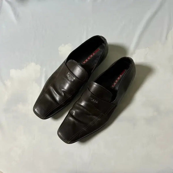 [BUNJANG] Prada Sport Strap Loafers Brown Shoes / [UK11] 프라다 스포츠 스트랩 로퍼 브라운 슈즈