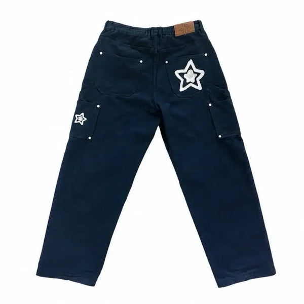 [BUNJANG] Star Team Double Knee Pants Navy / 스타팀 더블니 팬츠 네이비