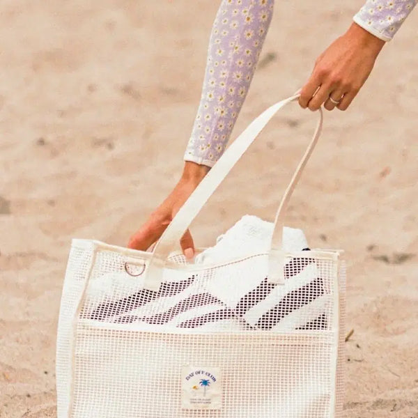 [BUNJANG] Sofi Mesh Bag Cream Beach Bag / 써피 메쉬백 크림색 비치백
