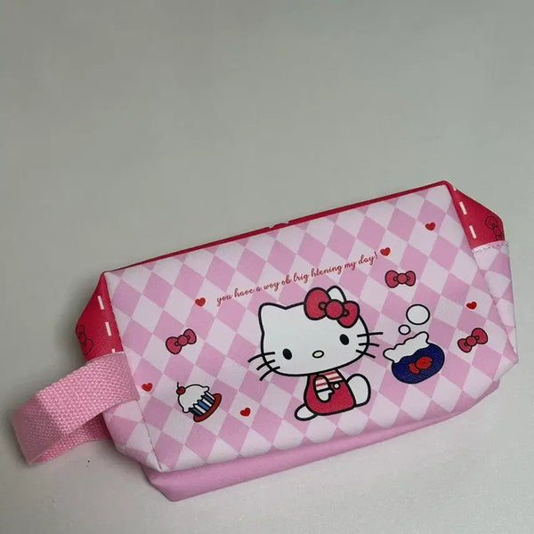 [BUNJANG] Hello Kitty Pink Check Pouch / 헬로키티 핑크 체크무늬 파우치