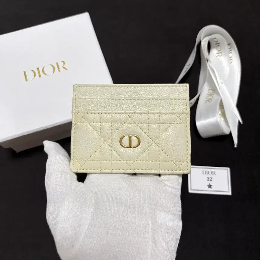 [BUNJANG] Dior Caro Frigia Supple Cannage Card Holder Beige / [S+/구성] 디올 카로 프리지아 서플 까나쥬 카드지갑 베이지