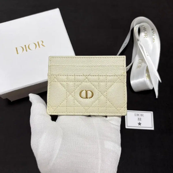 [BUNJANG] Dior Caro Frigia Supple Cannage Card Holder Beige / [S+/구성] 디올 카로 프리지아 서플 까나쥬 카드지갑 베이지