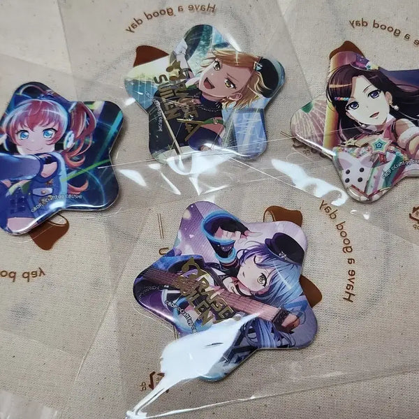 [BUNJANG] BanG Dream! RAS Star Can Badge Set - LAYER, MASKING, CHU2 / 뱅드림 라스 RAS 스타 캔뱃지 세트 레이야 마스킹 츄츄 록