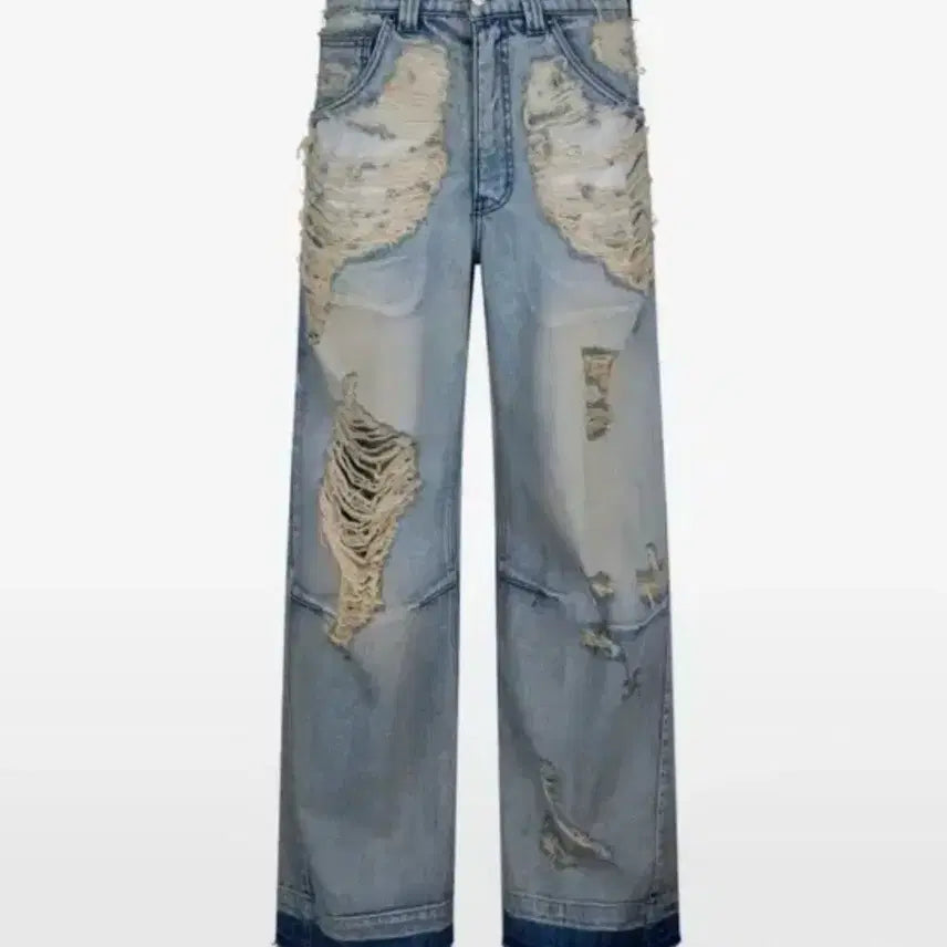 [BUNJANG] Recito Damage Washing Denim Pants (Size M) / 레씨토 데미지 워싱 데님 팬츠 M