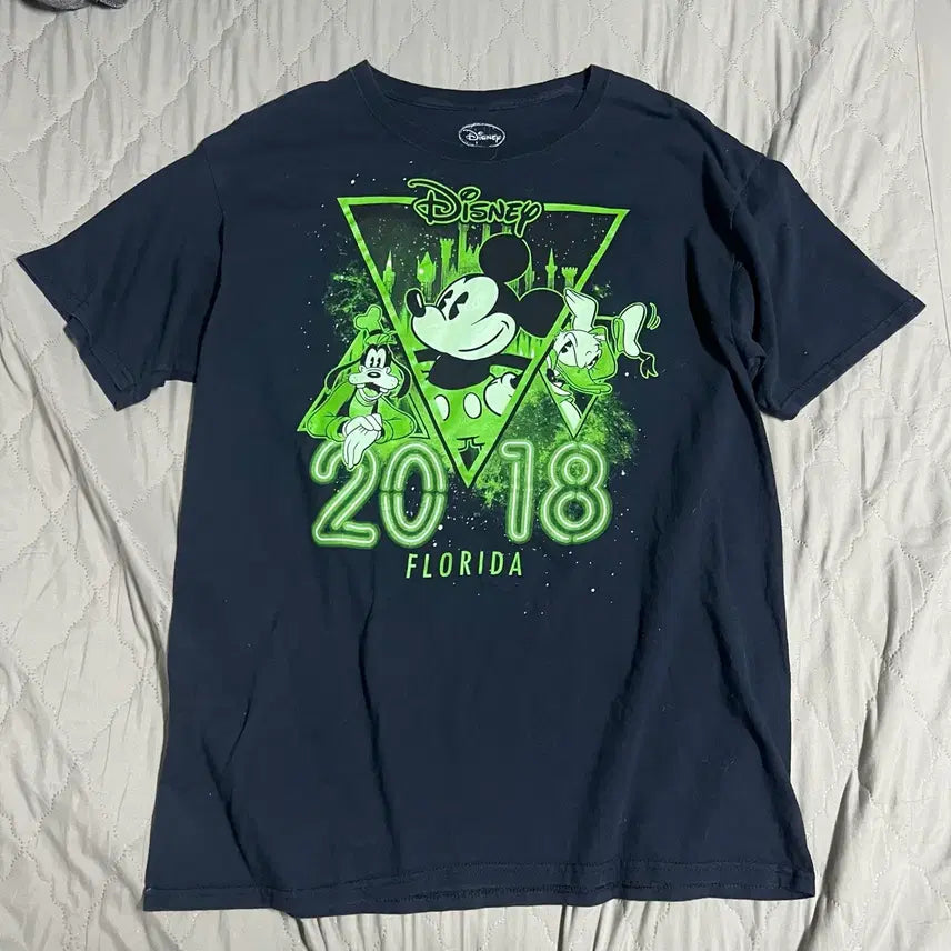 [BUNJANG] Disney Mickey Mouse 2018 Florida Collaboration T-Shirt / 디즈니 미키마우스 2018 플로리다 반팔 L 빈티지 굿즈 콜라보 애니