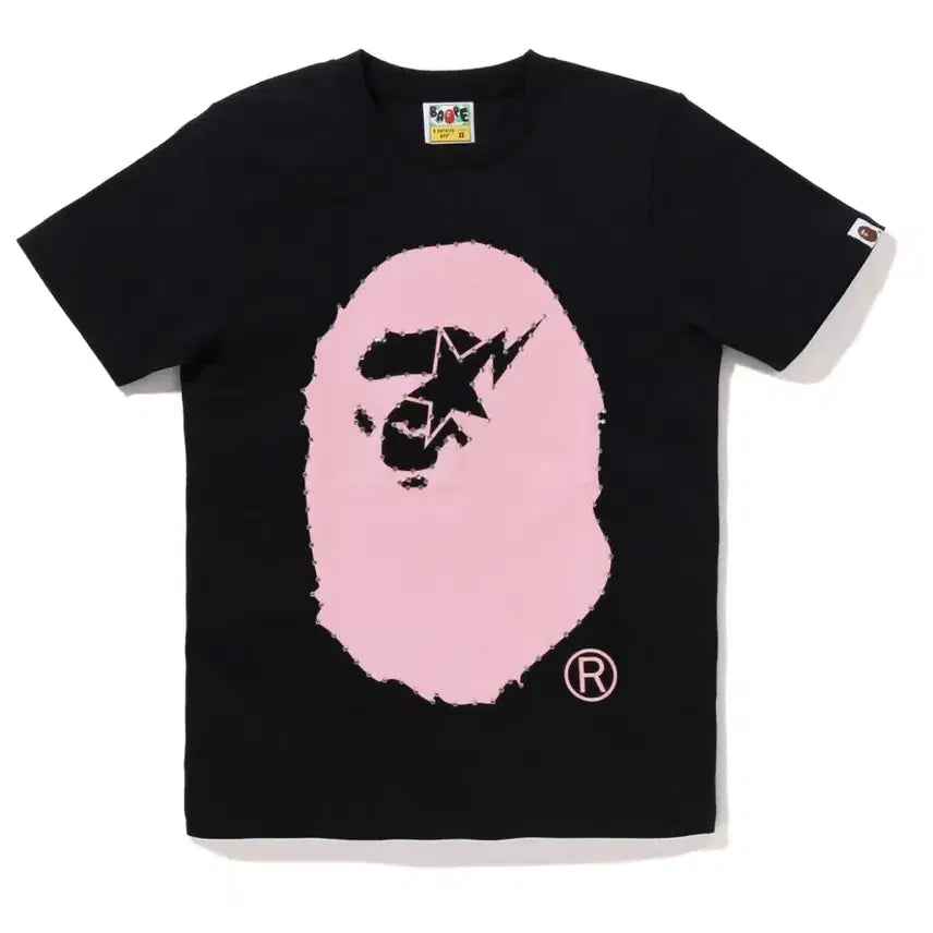 [BUNJANG] BAPE Crystal Tone Star Eye Big Ape Head T-Shirt Black / 베이프 크리스탈톤 스타 아이 빅 에이프 헤드 티셔츠 블랙