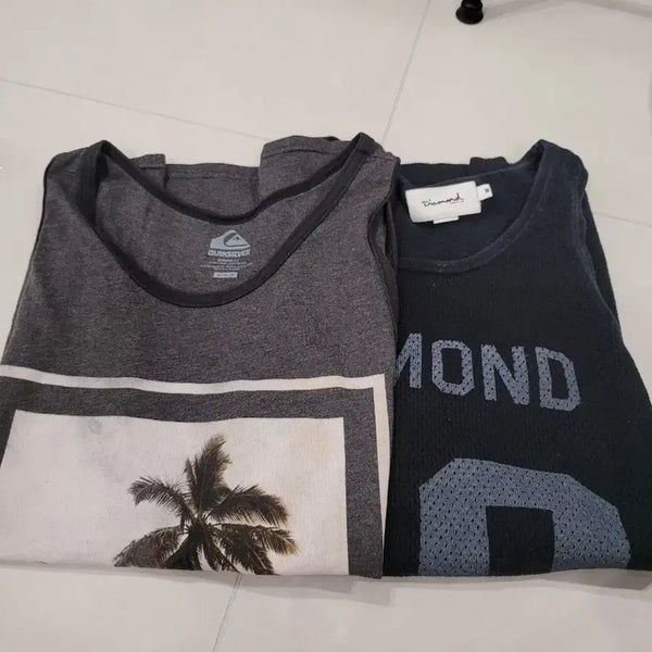 [BUNJANG] Quiksilver Diamond Supply Men's Tank Tops Bundle Set (Size M) / M 하와이구매 퀵실버 다이아몬드서플라이 나시티셔츠 2종 일괄판매