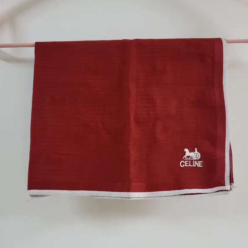 [BUNJANG] Vintage Celine Burgundy Silk Scarf / 빈티지 셀린느 CELINE 손수건 버건디