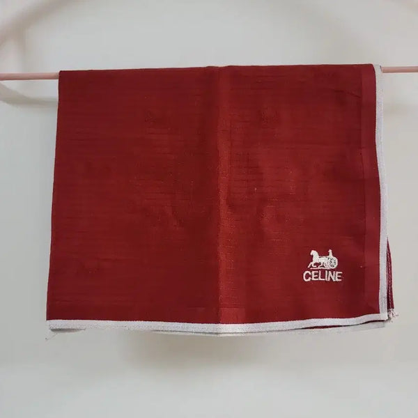 [BUNJANG] Vintage Celine Burgundy Silk Scarf / 빈티지 셀린느 CELINE 손수건 버건디