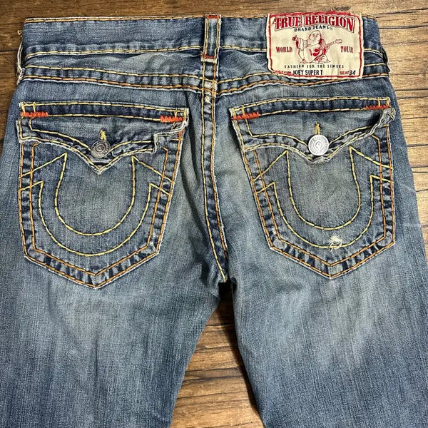 [BUNJANG] True Religion Joey Super T Slim Flare Denim Jeans Size 34 / 트루릴리젼 Joey Super T 슬림 플레어 데님 34사이즈