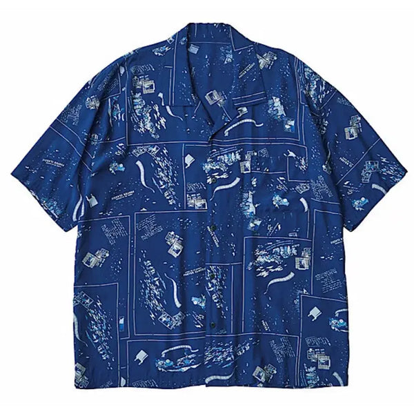 [BUNJANG] Porter Classic French Film Aloha Shirt Navy / 포터클래식 셔츠