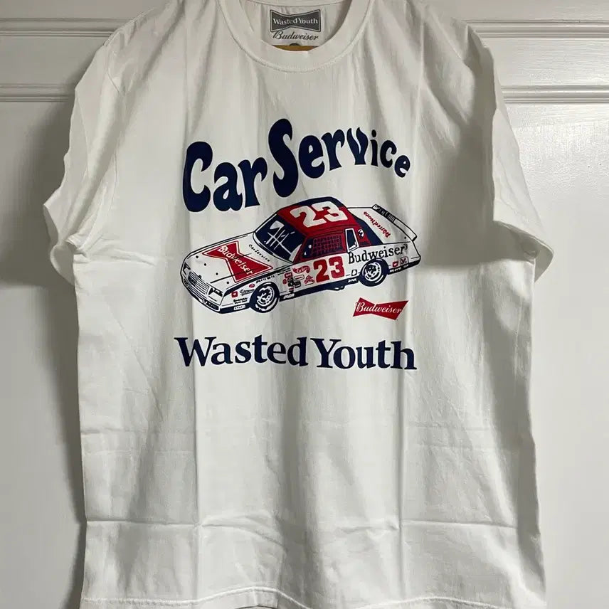 [BUNJANG] VERDY Wasted Youth x Car Service T-Shirt XL White / VERDY Wasted Youth x Car Service T-Shirt