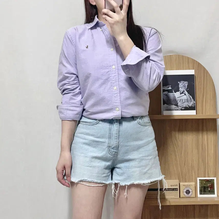[BUNJANG] Polo Ralph Lauren Light Purple Multi-Pony Solid Shirt L(14-16) / 폴로 연보라 / 멀티포니 솔리드 셔츠 [ L(14-16) ]