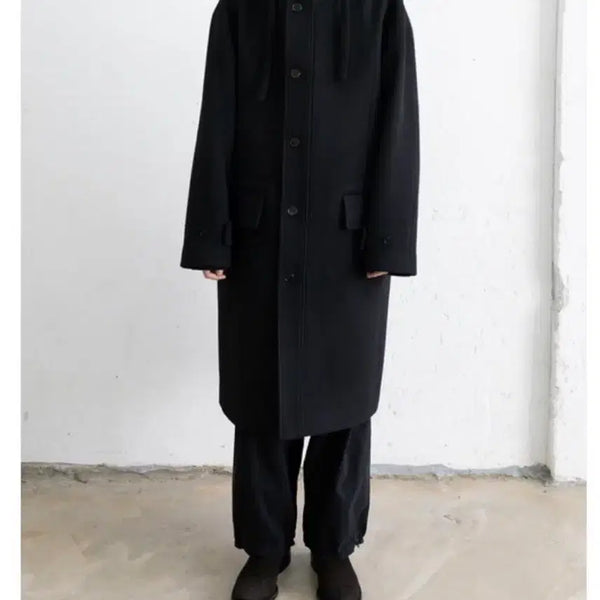 [BUNJANG] Polerouter Hooded Coat Black Size 4 / 폴리테루 후디드 코트 4Size