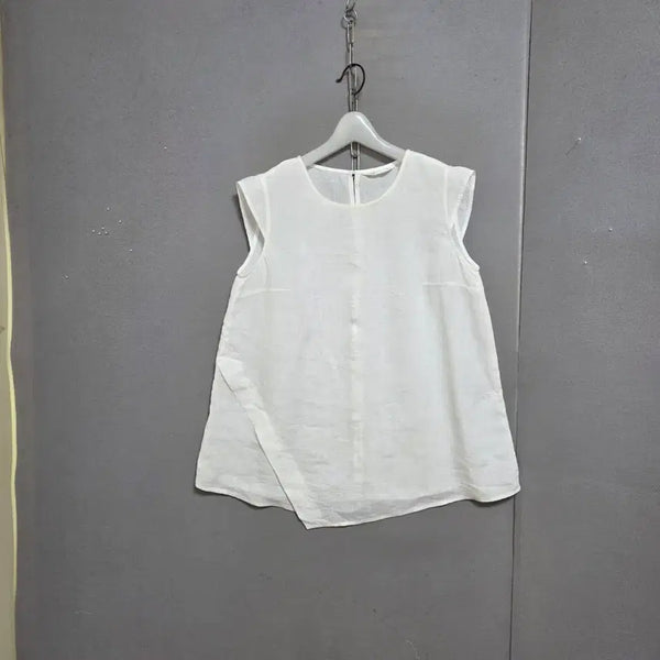 [BUNJANG] Esae White Linen Blouse Size 06 / 이새 흰색 린넨 블라우스 06  n5533