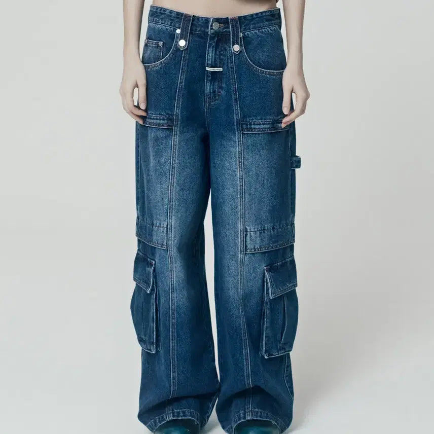 [BUNJANG] The Vinyl House HARDTACK Wide Denim Pants Blue S / 더바이닐하우스 HARDTACK WIDE DENIM PANTS BLUE S