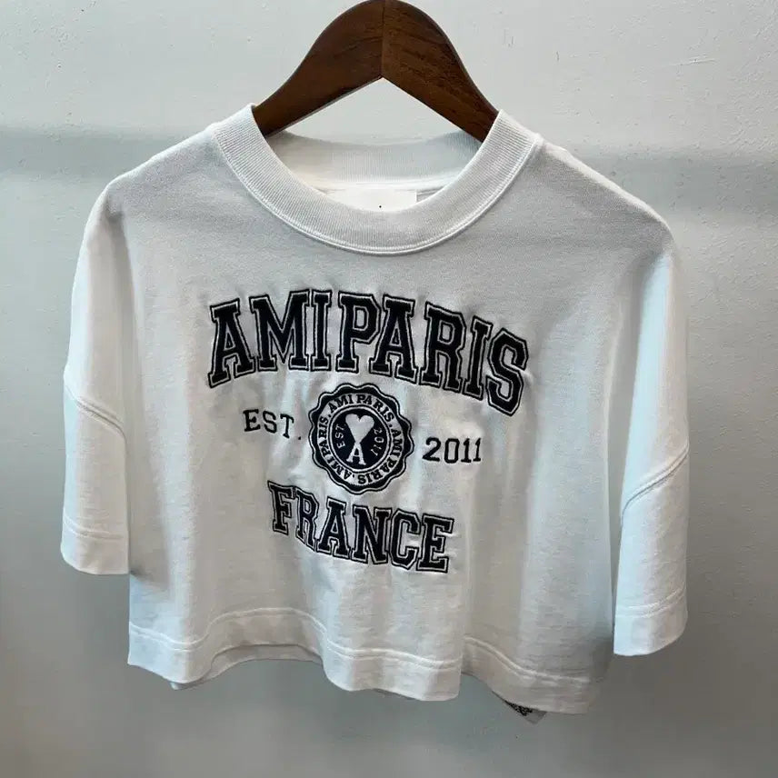 [BUNJANG] AMI Ami Embroidery Crop T-shirt White / 여) 아미 자수 크롭티