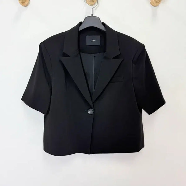 [BUNJANG] Remy Short Sleeve Cropped Jacket / 르뮈 반팔 크롭 자켓