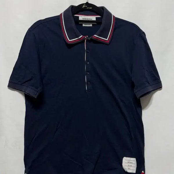 [BUNJANG] Thom Browne Hidden Tricolor Stripe Collar T-Shirt / 2 톰브라운 히든 삼선 카라티