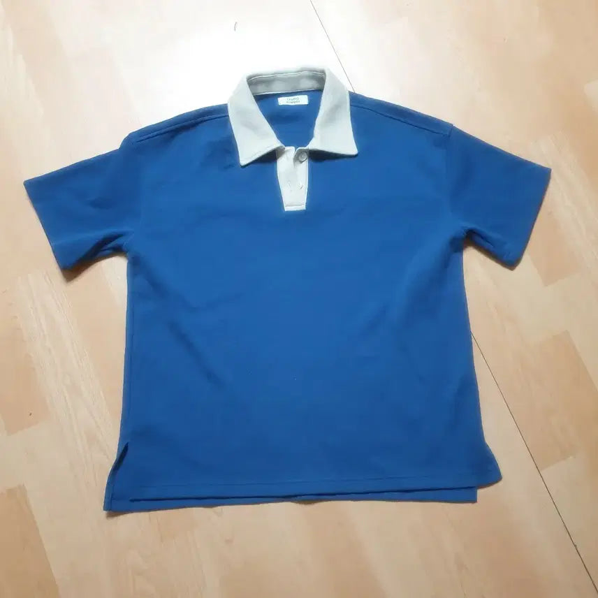 [BUNJANG] Studio Tomboy Collar T-shirt Blue / 스튜디오 톰보이 카라티 블루 F.59.67.상태좋음