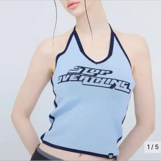 [BUNJANG] Love Is True RT Halterneck Knit Top / 러브이즈트루 홀터넥 니트 탑 RT HALTERNECK KNIT