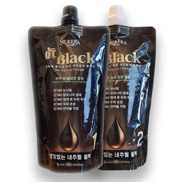 [BUNJANG] Silquera Gray Hair Dye 450ml / 실케라 새치 염색약 450ml 두피에 묻지않는 염색약