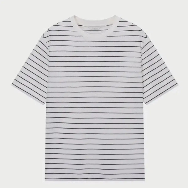 [BUNJANG] Mind Bridge Twill Stripe Short Sleeve Knit T-Shirt / [실착1회] 마인드브릿지 트윌 스트라이프 여름 반팔 니트 티셔츠 100