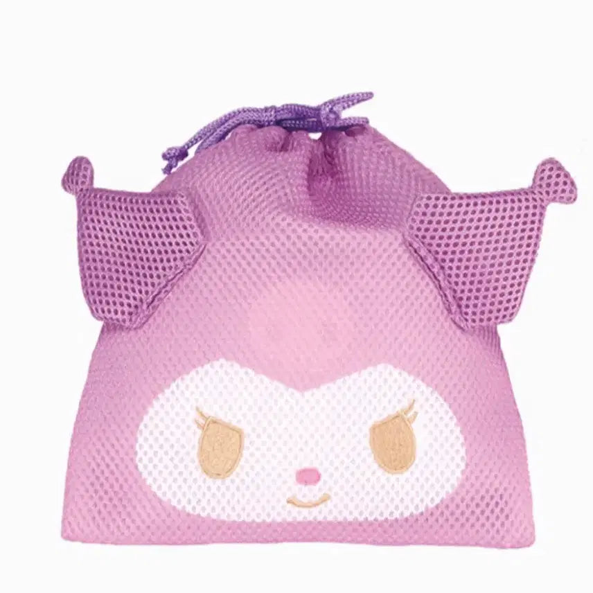 [BUNJANG] Sanrio Kuromi Mesh Drawstring Pouch / 산리오 메쉬 복조리 파우치 쿠로미