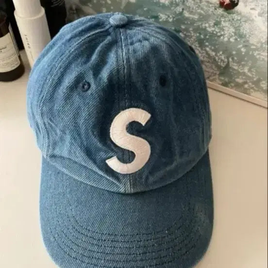[BUNJANG] Supreme Pigment S Logo 6-Panel Denim Hat / 슈프림 피그먼트S로고 6패널 데님