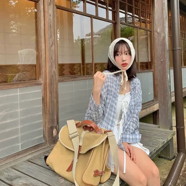 [BUNJANG] Tomotomo Yuyin Check Shirt Blouse / 토모토모 유인 체크 셔츠 남방 블라우스