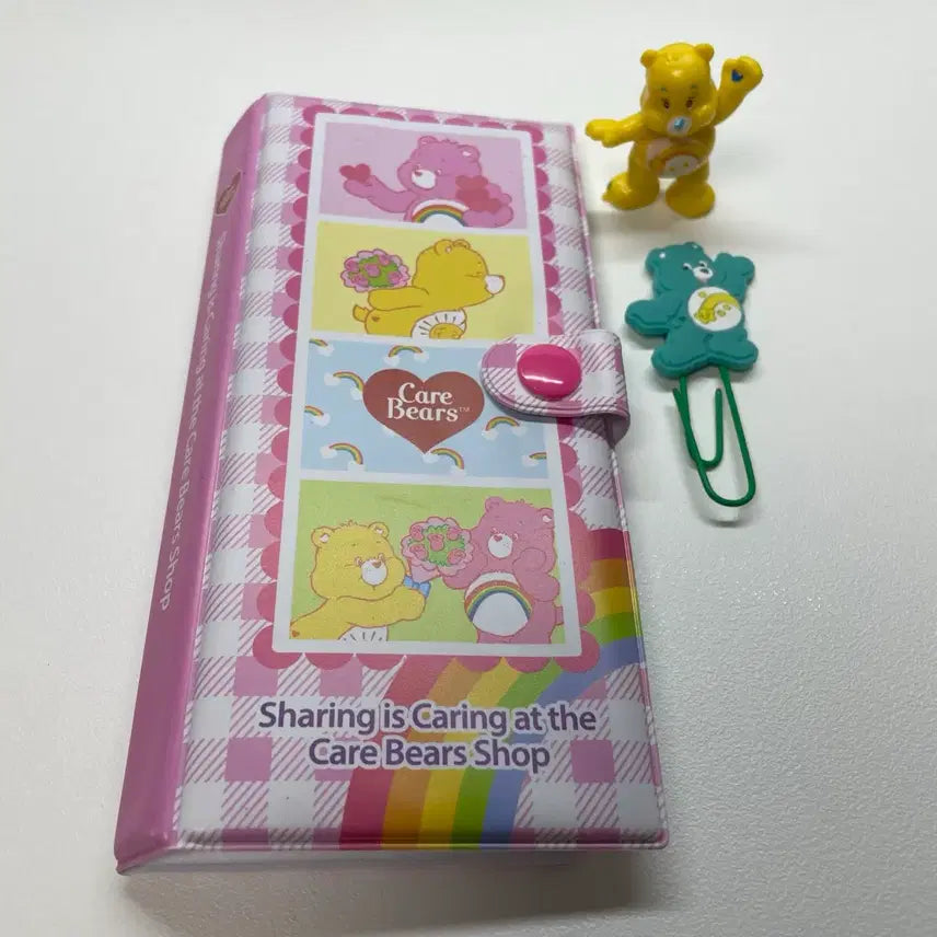 [BUNJANG] Care Bears "Life Four Cuts" Storage Box Album Binder Clip Figure Set / 케어베어 인생네컷 보관함 앨범 바인더 클립 피규어