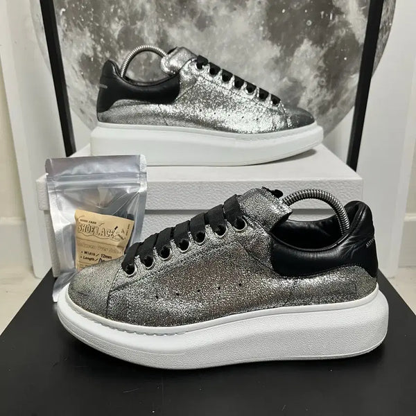 [BUNJANG] Alexander McQueen Cracked Silver Oversized Sneakers / 정품 38) 알렉산더 맥퀸 크랙 실버 오버솔 스니커즈 240~245