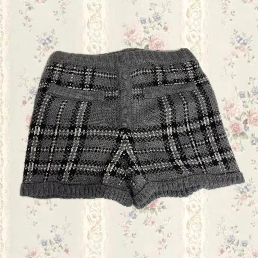 [BUNJANG] Vintage Japanese Knit Overall Shorts / 일본 빈티지 멜빵 니트 반바지