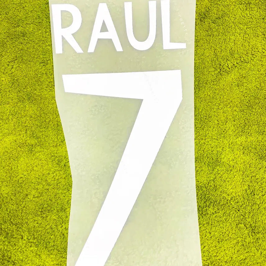 [BUNJANG] Real Madrid 98-00 Away Raul Kit Name Set Reissue / 98-00 레알 마드리드 어웨이 라울 유니폼 네임셋 축구 마킹 리이슈