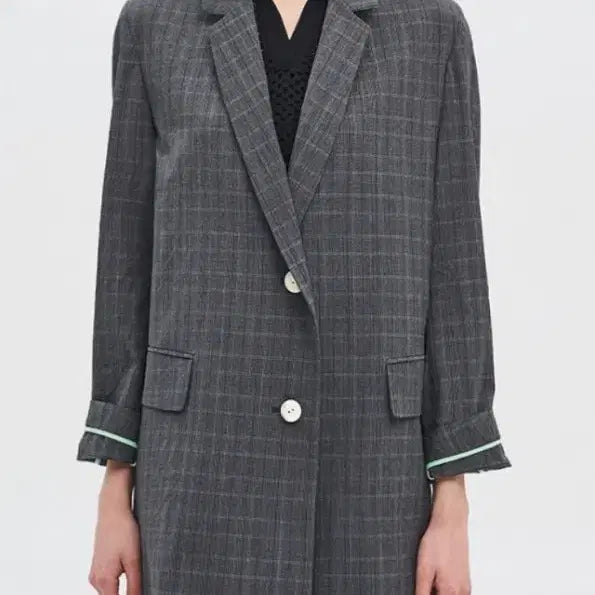 [BUNJANG] TIME Check Crinkle Wool Coat / 새거) 타임 (TIME) 체크  코트 / 트렌치