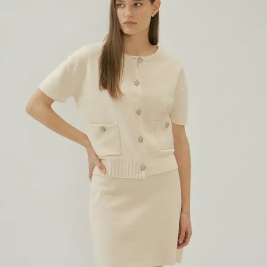 [BUNJANG] Sie Mix Boucle Cardigan Skirt Set / 시에 sie 믹스 부클레 가디건 스커트 셋업