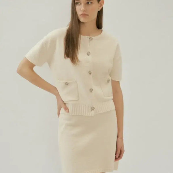 [BUNJANG] Sie Mix Boucle Cardigan Skirt Set / 시에 sie 믹스 부클레 가디건 스커트 셋업