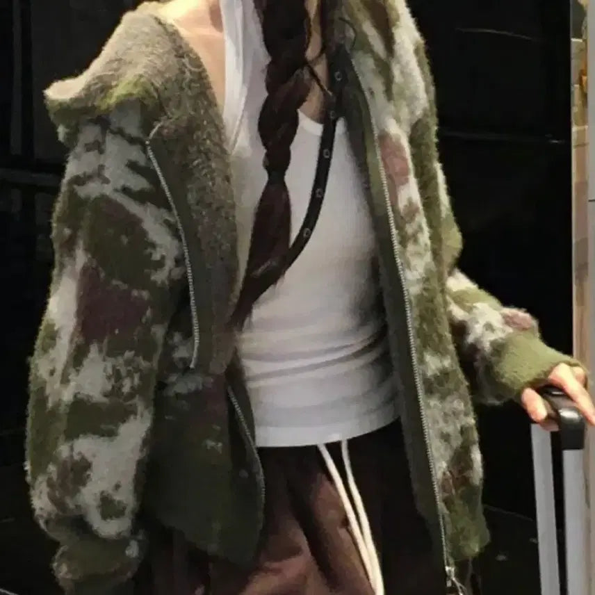 [BUNJANG] Military Angora Hooded Zip-Up / [이번주까지만판매] 밀리터리 앙고라 후드집업