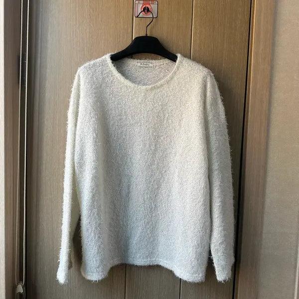 [BUNJANG] Angora Knit Sweater / 화이트 앙고라 니트