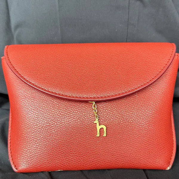[BUNJANG] HAZZYS Red Leather Clutch Shoulder Crossbody Bag / @7/7까지할인@HAZZYS 헤지스 소가죽 클러치백 숄더백 크로스백